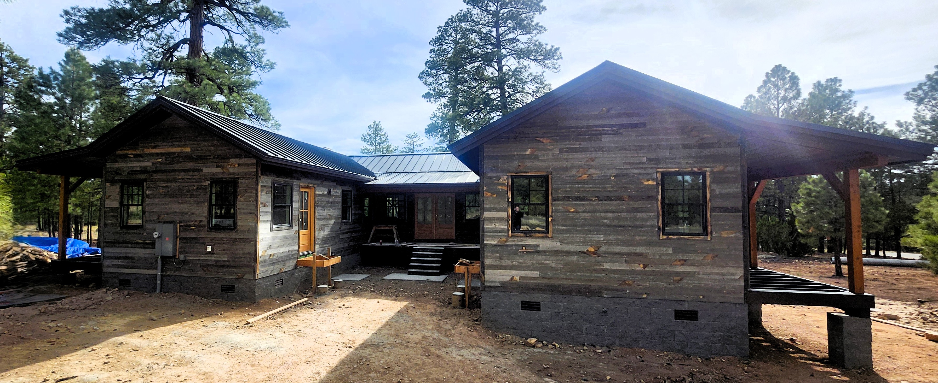 Reclaimed snow fence siding — Between the Pines